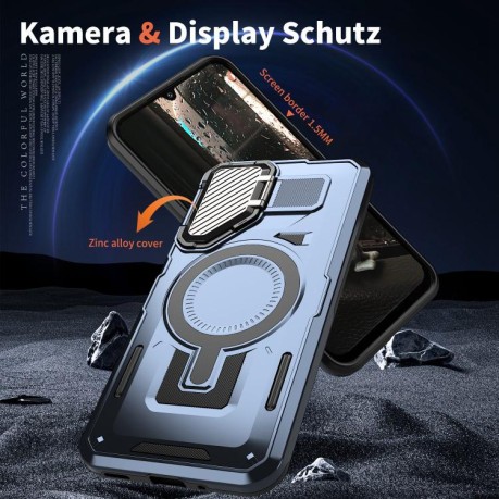 Протиударний чохол Shield Frame Holder MagSafe для Samsung Galaxy A16 5G - синій
