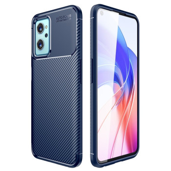 Ударозащитный чехол HMC Carbon Fiber Texture на Realme 9i/OPPO A76/A96 - синий
