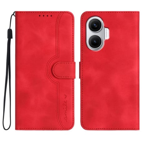 Чехол-книжка Skin Feel Heart Amile для Xiaomi Poco F7 - червоний