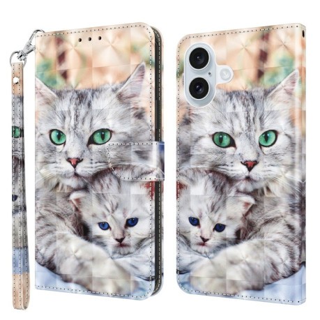 Чохол-книжка 3D Painting для iPhone 16 Plus - різнокольоровий