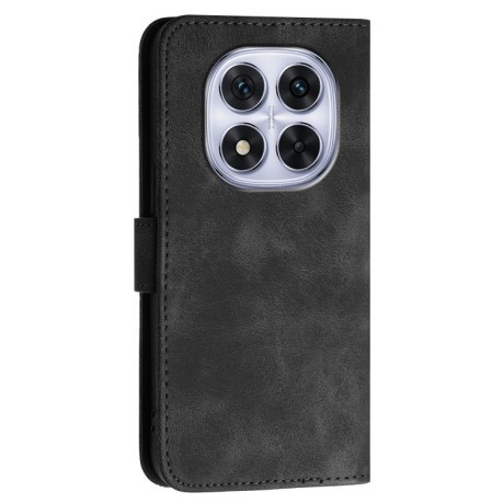 Чохол-книжка Grid Butterfly Embossed Pattern Flip Leather для Xiaomi Redmi Note 14 Pro 5G/Poco X7 - чорний