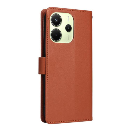 Чохол-книжка 3-Card Slots Multifunctional Leather для Xiaomi Redmi Note 14 4G 164.48mm - коричневий