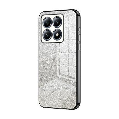 Ударозахисний чохол Gradient Glitter Powder Electroplated на Xiaomi 14T Pro - чорний