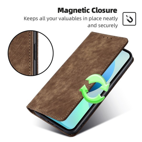 Чехол-книжка RFID Anti-theft Brush для Realme 11 4G - коричневый