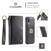 Шкіряний чохол-книжка CaseMe Qin Series Wrist Strap Wallet Style із вбудованим магнітом на iPhone XR чорний