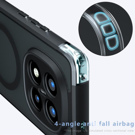 Противоударный чехол Armor MagSafe Precise Hole PC Hybrid TPU для Xiaomi Redmi Note 14 Pro+ 5G - черный