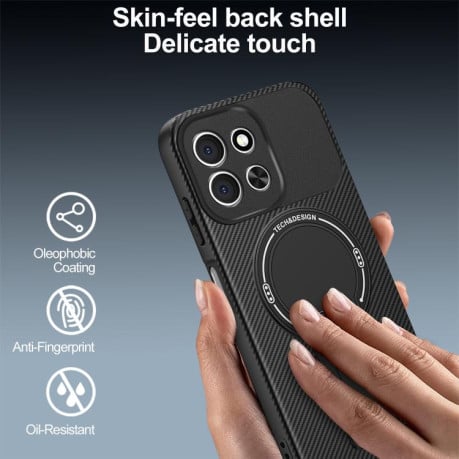 Противоударный чехол Carbon Fiber Texture (MagSafe) на Xiaomi Redmi 15C 5G / 4G EU 173mm - синий