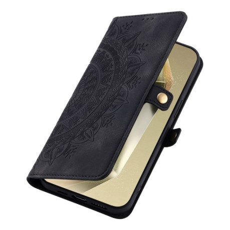 Чехол-книжка Totem Embossed Magnetic Leather для Samsung Galaxy S24 FE 5G - черный