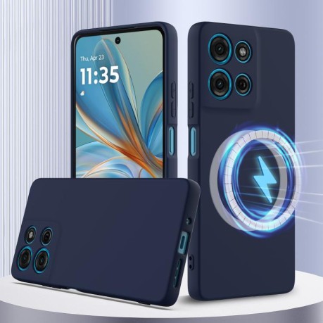 Силиконовый чехол Shockproof Silicone Magsafe для Motorola Moto G75 5G - синий