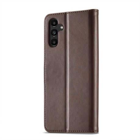 Чехол книжка LCIMEEKE Calf Texture на Samsung Galaxy A55 5G - кофейный