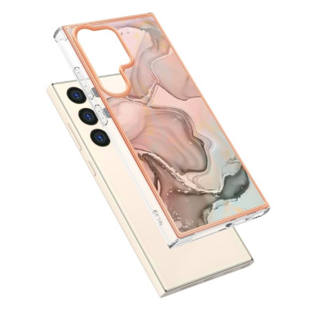 Противоударный чехол Electroplating IMD для Samsung Galaxy S24 Ultra 5G - розовое золото