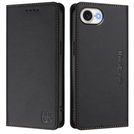 Чехол-книжка RC01 Dual-Folded Magnetic Suction RFID Leather на iPhone 16e - черный