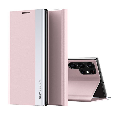 Чехол-книжка Electroplated Ultra-Thin для Samsung Galaxy S24 Ultra 5G - розовый