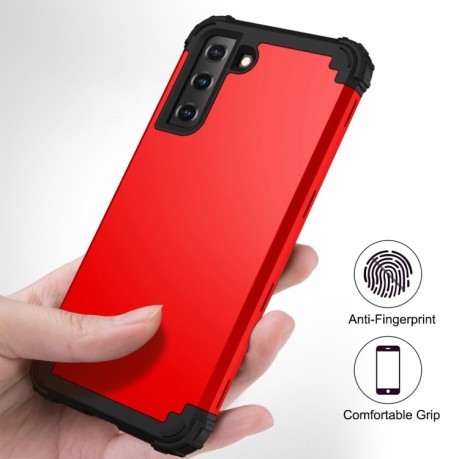 Противоударный чехол Dropproof 3 in 1 для Samsung Galaxy S21 FE - красный
