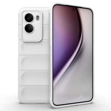 Силиконовый чехол Magic Flannel на Xiaomi Poco M7 4G 169mm - белый
