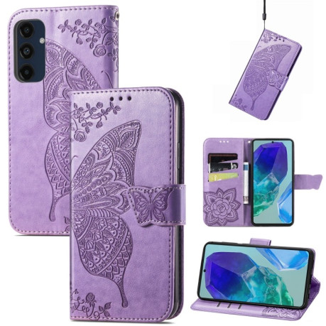 Чохол-книжка Butterfly Love Flower Embossed для Samsung Galaxy A16 - фіолетовий