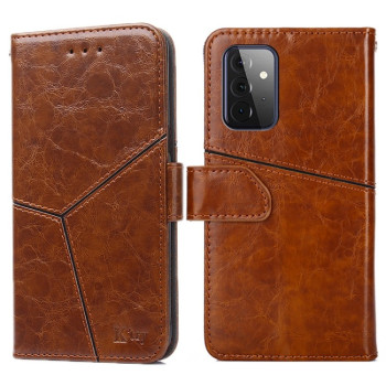 Чехол-книжка Geometric Stitching для Samsung Galaxy A72 - коричневый