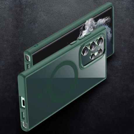 Противоударный чехол ERBORD (MagSafe) для Samsung Galaxy S22 Ultra - зеленый