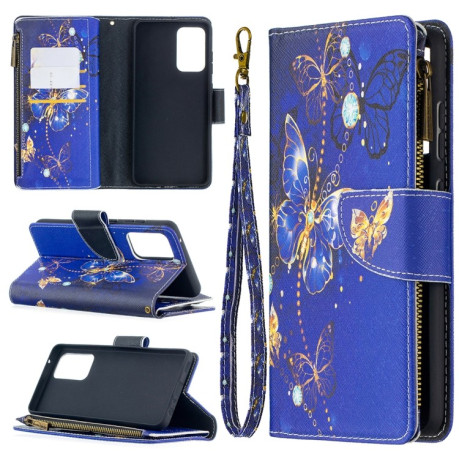 Чехол-кошелек Colored Drawing Series на Samsung Galaxy A52/A52s - Purple Butterfly