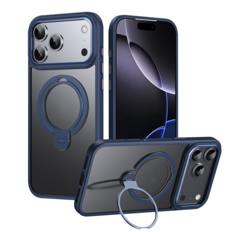 Противоударный чехол Double Ring MagSafe Magnetic Holder для iPhone 17 Pro - синий