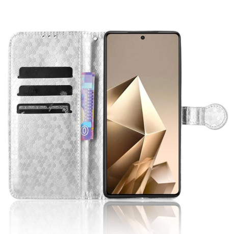 Чехол-книжка Honeycomb Dot для Infinix Note 50 4G / Note 50 Pro 4G - серебристый
