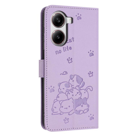 Чохол-книжка Diamond Embossed Skin Feel для Xiaomi Poco X7 Pro - фіолетовий