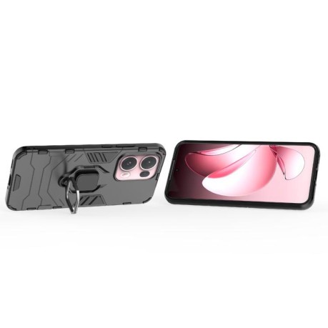 Противоударный чехол Magnetic Ring Holder на OPPO Reno13 Pro 5G Global - черный