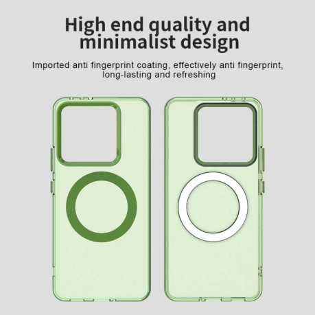 Противоударный чехол MagSafe Holder PC Hybrid для Xiaomi 14T - зеленый