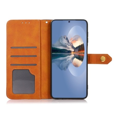 Чохол-книжка KHAZNEH Dual-color Cowhide для Samsung Galaxy M35 - чорний