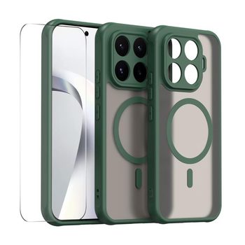 Чехол ENKAY Hat-Prince с MagSafe матовый+стекло на Xiaomi 17T 5G — зелёный