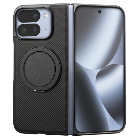 Чехол противоударный ViLi TCY Series Kevlar Leather Texture Rotating Holder на Google Pixel 10 Pro Fold — чёрный
