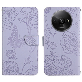 Чохол-книжка Skin Feel Butterfly Embossed для Xiaomi Redmi A3 - фіолетовий