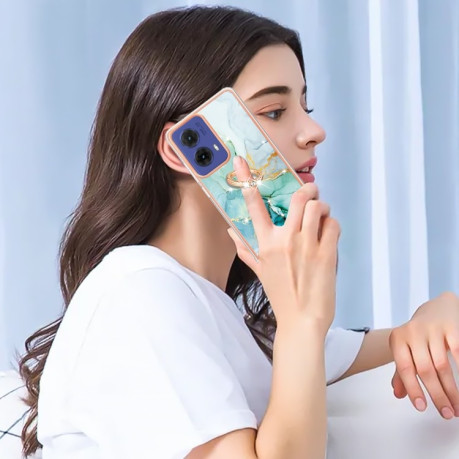 Чохол Electroplating with Ring Holder для Motorola Moto G85 - Green