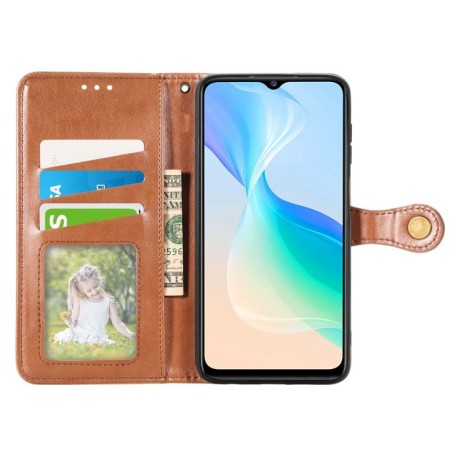 Чохол-книжка Retro Solid Color на Vivo Y76 5G - коричневий