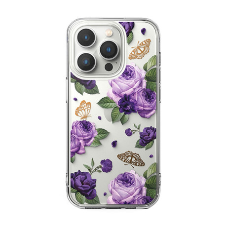 Противоударный чехол Ringke Fusion Design для iPhone 14 Pro - Purple rose