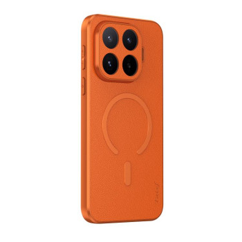 Магнітний чохол Escase із веган-шкіри на Xiaomi 17T Pro 5G — оранжевий
