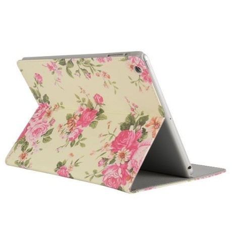Кожаный Чехол Folio розовый Flowers для iPad Air