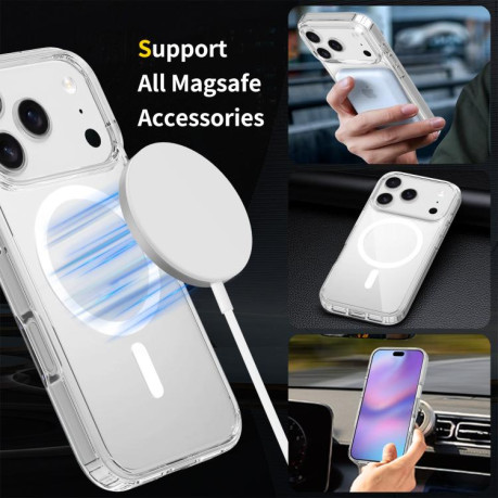 Акриловый противоударный чехол Magsafe Scratchproof Acrylic TPU для iPhone 17 Pro - прозрачный