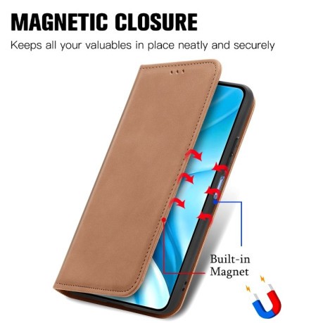 Чехол-книжка Retro Skin Feel Business Magnetic на Xiaomi Mi 11 Lite/Mi 11 Lite NE - коричневый