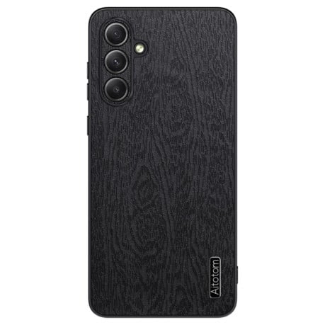 Чохол Tree Bark Leather Shockproof для Samsung Galaxy M55 - чорний