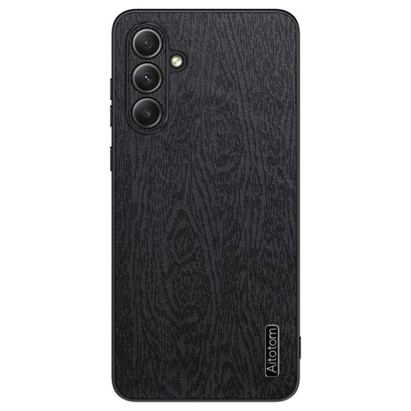 Чохол Tree Bark Leather Shockproof для Samsung Galaxy S24 FE 5G - чорний