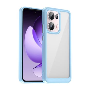 Противоударный чехол  Colorful Acrylic Series с цветной силиконовой боковиной на OPPO Reno13 Pro - синий