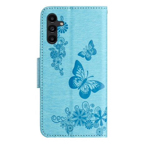 Чехол-книжка Embossed Butterfly для Samsung Galaxy A24 / A25 5G - синий