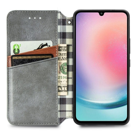 Чохол-книжка Cubic Grid для Samsung Galaxy A25 5G - сірий