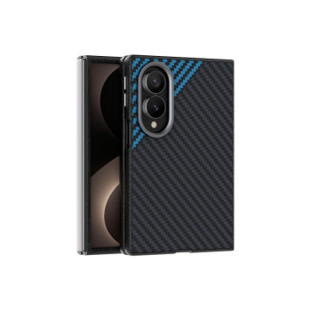 Карбоновий чохол ABEEL C Carbon Fiber Series фактура 6D Micro Relief з MagSafe на Samsung Galaxy Fold8 5G — чорний/синій