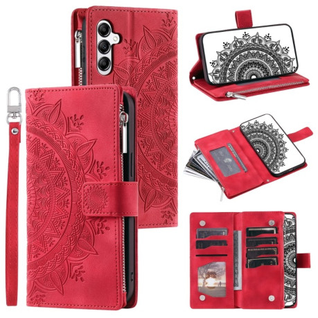 Чехол-книжка Multi-Card Totem Zipper Leather для Samsung Galaxy A36 - красный