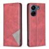 Чехол-книжка Rhombus Texture для Xiaomi Redmi 13C/Poco C65/Poco C65 - красный