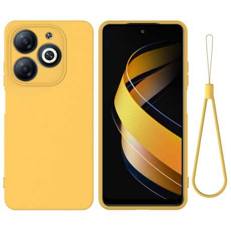 Силиконовый чехол Solid Color Liquid Silicone на Infinix Smart 8 HD / Smart 8 Pro - желтый