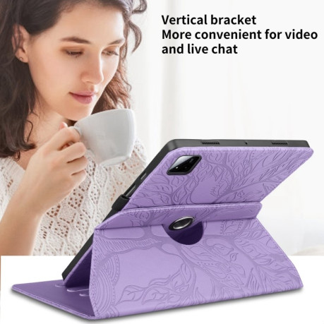 Чехол-книжка Tree Life Embossed Rotation Leather для Xiaomi Pad 7 / 7 Pro - фиолетовый