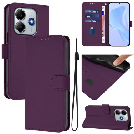 Чехол-книжка Skin Feel Solid Color Leather для Xiaomi Poco M7 Pro 5G - фиолетовый